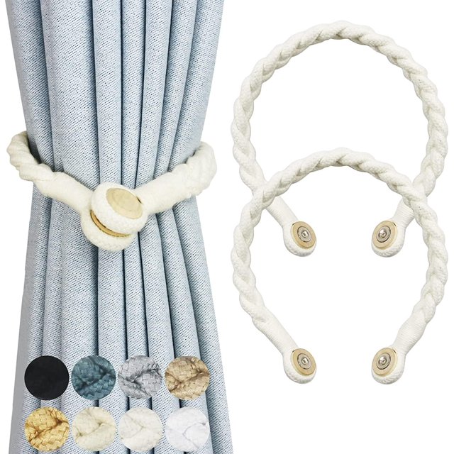 Alzapaños magnéticos para cortinas, alzapaños magnéticos para cortinas, soporte magnético para cortinas, clips para cortinas, accesorios para cortinas para decoración del hogar (blanco)