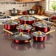 thumbnail image 2 of 12/10/1Pc Stainless Steel Cookware Set, Non-Stick Easy-Clean Pots & Pans with Stock Pot, Frying Pans & Saucepan, Durable Versatile Stylish Kitchen Set for Home, 2 of 16