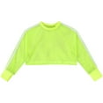 thumbnail image 1 of LiiYii Chandail en Molleton pour Filles Adolescentes Résille Manches Longues Chemise Chandail Hip Hop Danse de Rue Vert Fluorescent 14, 1 of 8