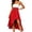 Skirt - Red, variant on Maqroz High Waisted Skirts for Women Steampunk Corset Lace Up Asymmetrical Hem Ruffle Wrap Ruched Vintage Maxi Skirt Party Clubwear