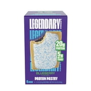 Legendary Foods Blueberry Protein Pastry, 20g Protein, 4 Pack, Keto Friendly, Gluten Free