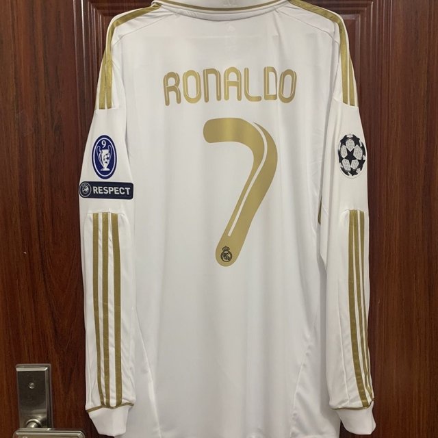 11 12 Camiseta De Fútbol Del Real Madrid En Casa RONALDO KAKA Manga Corta/Larga Retro Tailandia Hombres Camisetas