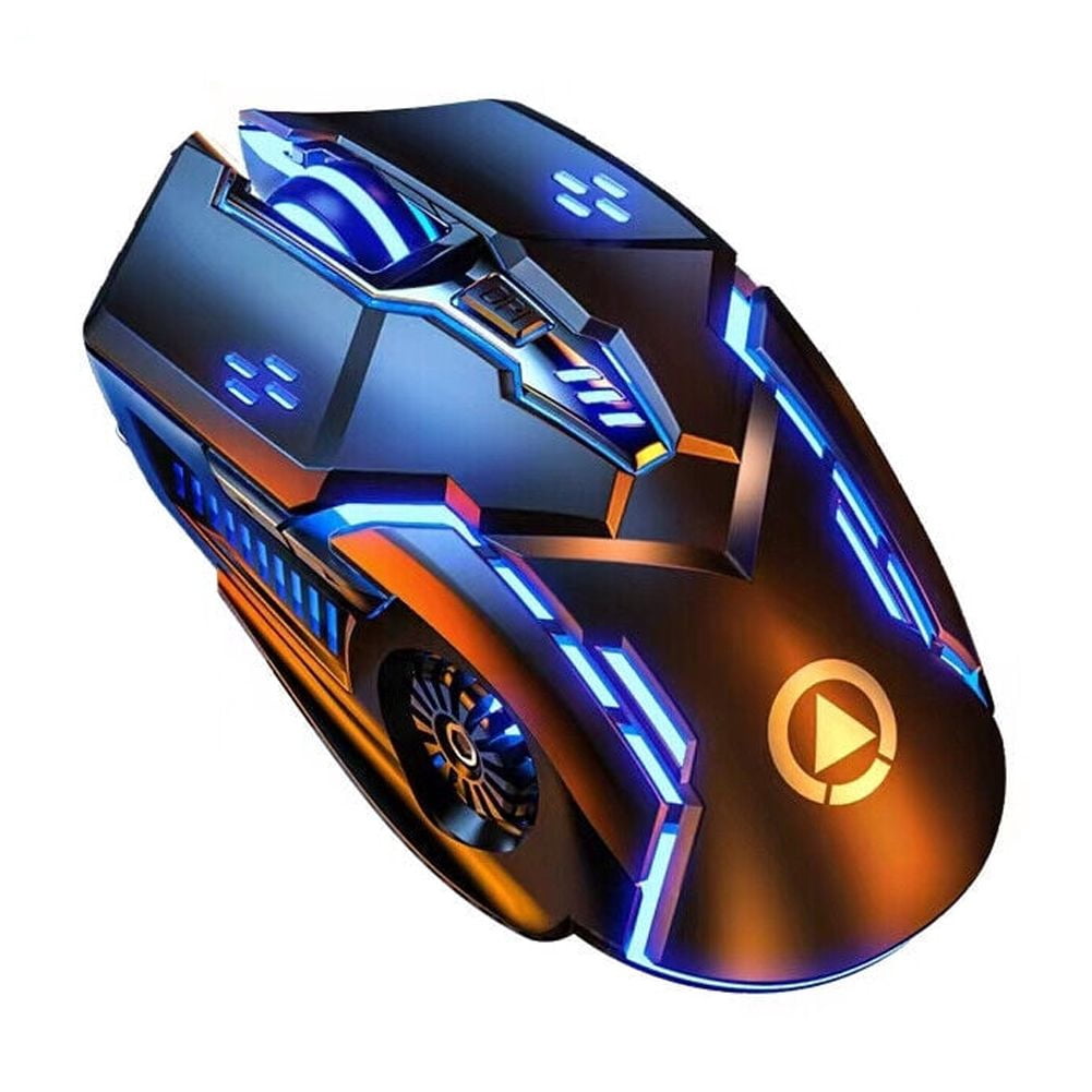 US 1-2 Pcs Wireless Mouse Gaming Rechargeable Cordless 7 Color LED Backlit PC