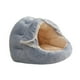 thumbnail image 5 of Cama para gatos, cueva cubierta, cálida, con cortina para puerta, para conejos azul, 5 of 9
