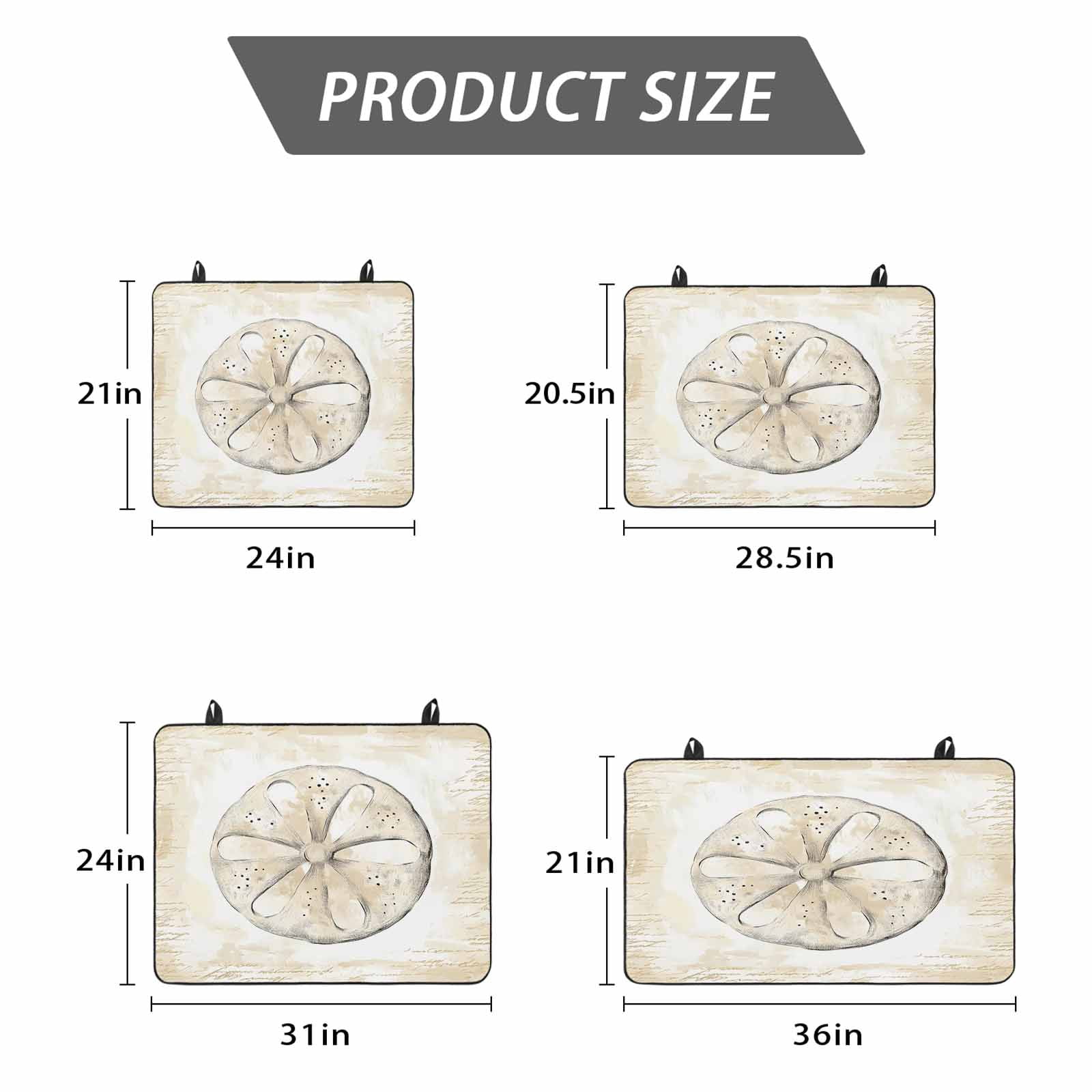 Sand Dollar Coastal Stove Top Cover for Electric Stove, Heat-proof & Non Slip Glass Top Stove Cover Protector, Summer Beach Beige Ocean Kitchen Flat Cooktop Rubber Mat 24x21 Inches