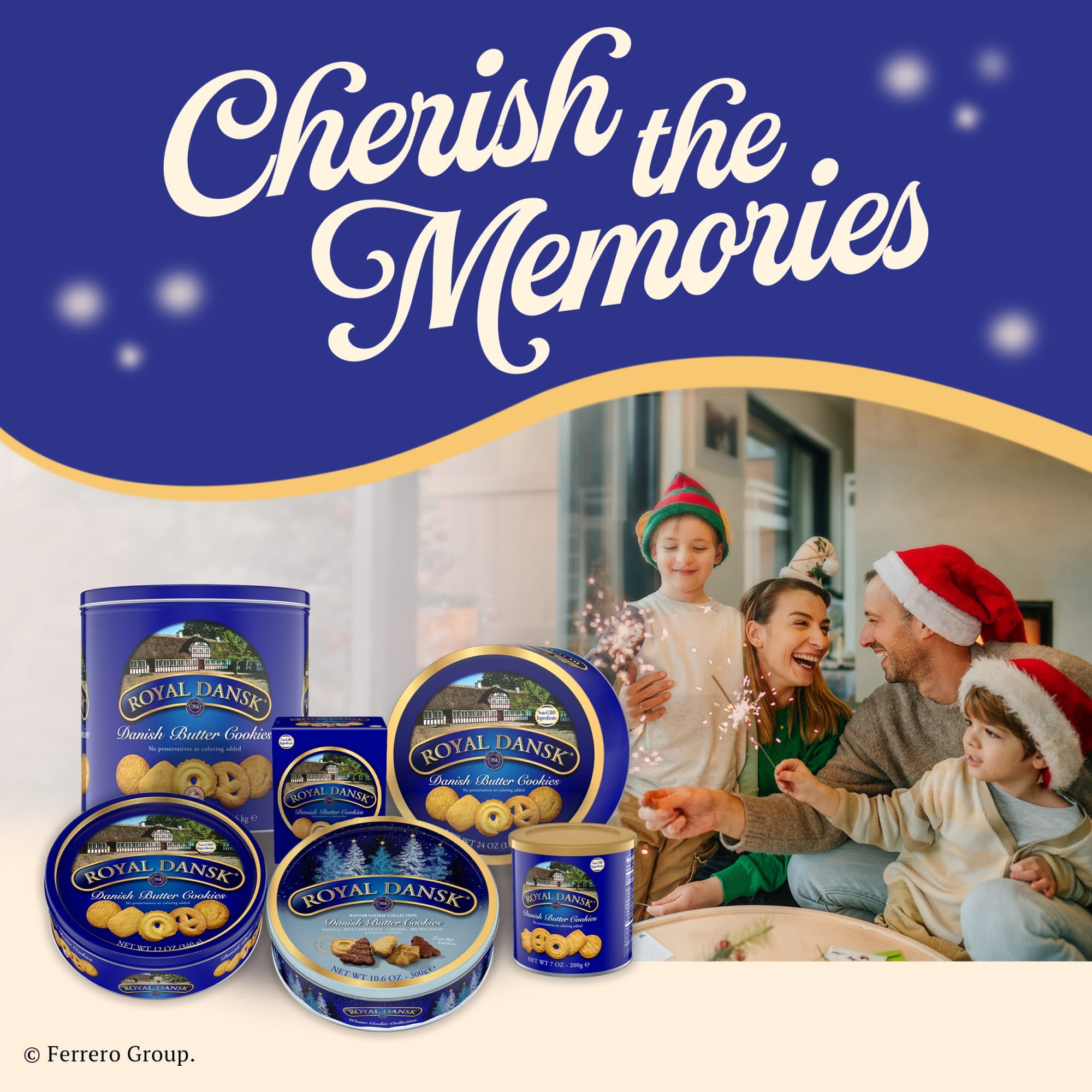 (12 pack) Royal Dansk Danish Butter Cookies, Premium Assorted Cookies in Gift Tin, Great for Sharing and Gifting, 12 oz