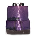 thumbnail image 1 of Easygdp Thunderstorm Violet Purple Mochila de Cuero para Mujeres, Bolso de Hombro, Bolsos de Mano de Moda para Trabajo y Viajes, 1 of 4