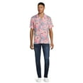 thumbnail image 2 of Marvel Captain America, Men's and Big Men's Floral Button Up Shirt with Short Sleeves, Sizes S-3XL, 2 of 5