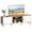 Gray and White, variant on Amadwell 55-60 Inch TV Stand, Mid Century Entertainment Center, Media Console with Adjustable Shelf, 2 Cabinets, Solid Wood Feet & Cord Holes for Living Room Bedroom, Rustic Brown