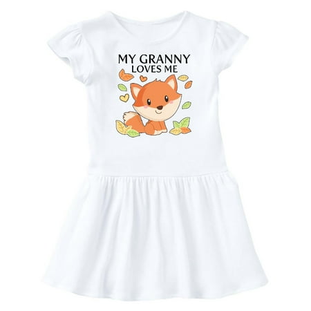 

Inktastic My Granny Loves Me- little fox Gift Baby Girl Dress
