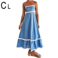 thumbnail image 1 of QEOTOH Robes d'Été pour Femmes, 2024 Robe Longue Décontractée Sans Manches à Bretelles Spaghetti, Robe Midi Bohème Ample, Robe Fluide, 1 of 8