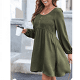 thumbnail image 5 of SOMER Casual Dresses for Women, Fall Winter A-Line Midi Dresses for Women 2025 Crewneck Button Up, Cute Long Sleeve Dress for Women, 5 of 7