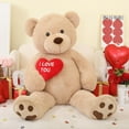 thumbnail image 5 of MorisMos Brown Giant Teddy Bear 6ft Stuffed Animal "I Love You" Red Heart Jumbo Human Size Teddy Bear, 5 of 7
