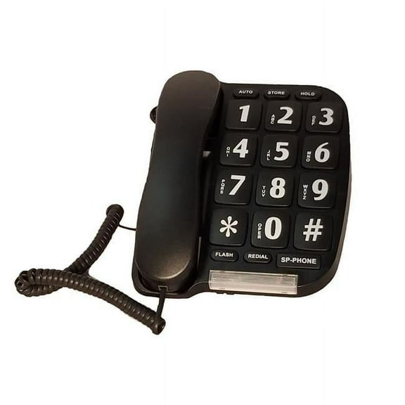 Sonnet Industries Large Button Telephone, Black