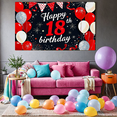 thumbnail image 7 of Black Background Happy 18th Birthday Banner with Red White Balloons Star Elements Party Decoration Backdrop Photography Props Birthday Party Supplies Decorations, 7 of 7