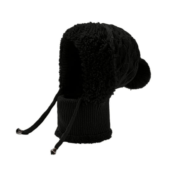 Eolstice 3 In 1 Knitting Hat, Winter Hat for Woman, Fleece Lined Balaclava, Winter Face Mask, Cold Weather Gear for Skiing, Snowboarding, Outdoor Winter Sports(A)