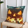 thumbnail image 5 of Halloween Throw Pillow Covers, Halloween Ghost Puzzle Pumpkin B Square Pillow Cases with Invisible Zipper for Halloween Decorations, Farmhouse Halloween Decor 18x18, 5 of 7