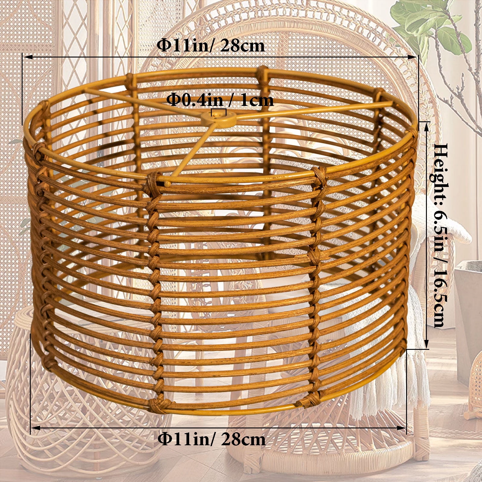 Spider Natural Woven Lamp Shades For Table/Bedside Lamps