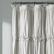 Lush Decor Darla Solid Polyester Shower Curtain, 72x72, White, Single