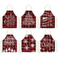 thumbnail image 3 of Clearance Apron Sleeve under $5,Christmas Kitchen Cooking Aprons Plaid Aprons Adjustable Buffalo Plaid Baking Apron, 3 of 7