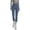 Blue, variant on Womens Solid Color Pocket High Waist Yoga Pants Loose Tight Waist Athletic Style Side Pockets Elastic Waist Slim Fit Stretch Skin Friendly Fabric Full Length Workout Trousers