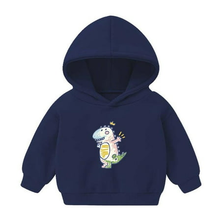 

PEZHADA Winter Kids Hoodies Boys Girls Hoody Children Dino Cartoon Pullover Outerwear （2-6Years）