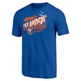 thumbnail image 2 of Men's  Royal New York Islanders Shoot to Score Tri-Blend T-Shirt, 2 of 3
