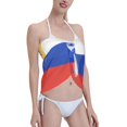 thumbnail image 3 of Women'S Beach Cover Up Short Sarong Dress Russian Flag Wrap Chiffon Shawl, 3 of 7
