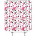 thumbnail image 2 of Valentines Day Shower Curtain Cute Hearts Romantic Love Modern Minimalist Watercolor Doodle Bathroom Decor Polyester Curtains with Hooks, 2 of 6