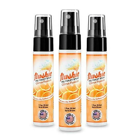 Flushie Pre-Toilet Sprays 1-Ounce Bottle, Unscented Toilet Spray, Bathroom Deodorizer, Poop Spray, Perfect for Travel 1oz (3 Pack)
