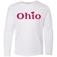 thumbnail image 3 of Inktastic Ohio in Red Text with Heart Long Sleeve Youth T-Shirt, 3 of 5