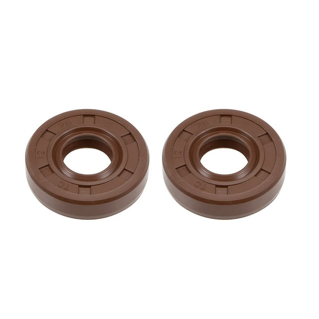 Sello de Aceite 12mm Diámetro Interior 28mm OD 7mm Grosor Goma de Flúor Doble Labio Sellado 2Pcs