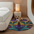 thumbnail image 2 of Round Rugs 6Ft, Yellow Purple Green Round Area Rug Washable Indoor Throw Carpet, Modern Abstract Art Geometric Soft Non Slip Circle Rug for Office Cabinet Home Decor Aesthetic, 2 of 8