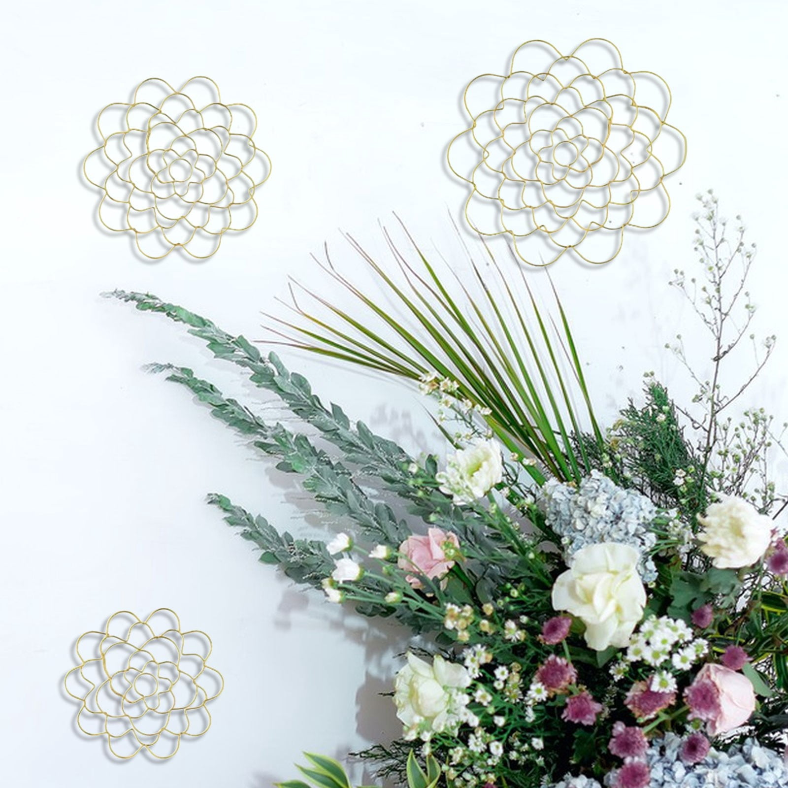 Replio Reusable Floral Grid for Vase 3pcs Stainless Steel Wire Flower Arranging Tool Flower Grid Arranger for Arrangement Vase Flower Gifts