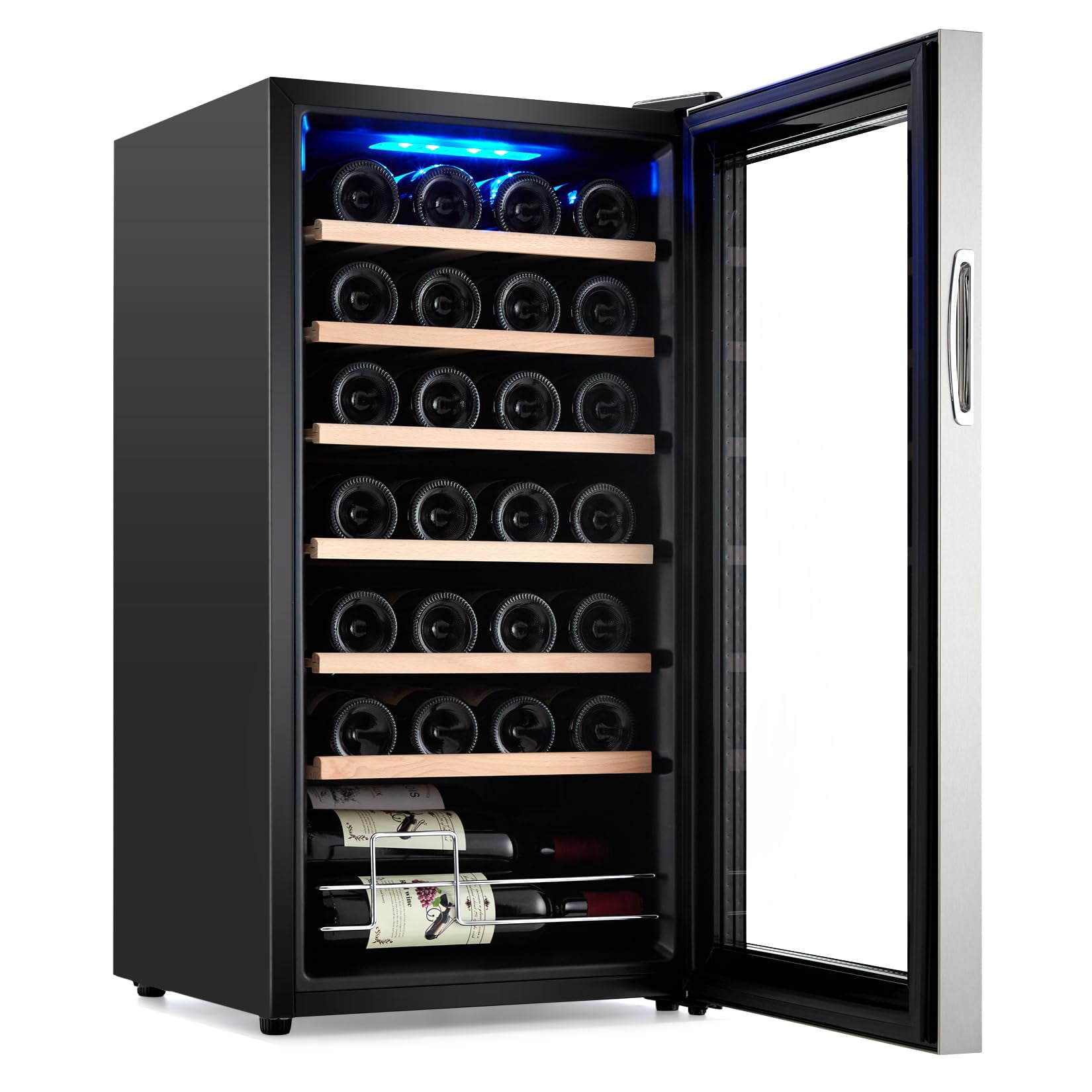 Towallmark 28-Bottle Wine and Beverage Cooler – Compressor Wine Fridge with Adjustable Temperature for Home or Office