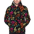 thumbnail image 2 of Bingfone Music Notes Men's Drawstring Hoodie Long Sleeve Pocket Sweatshirts-X-Large, 2 of 6