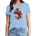 thumbnail image 6 of Summer Independence Day Tops for Womens American Flag Printed Tee Shirts Round Neck Tees Short Sleeve T Shirts Slim Fit Pullover Sweater Blouses Trendy Going Out Clothes, 6 of 7