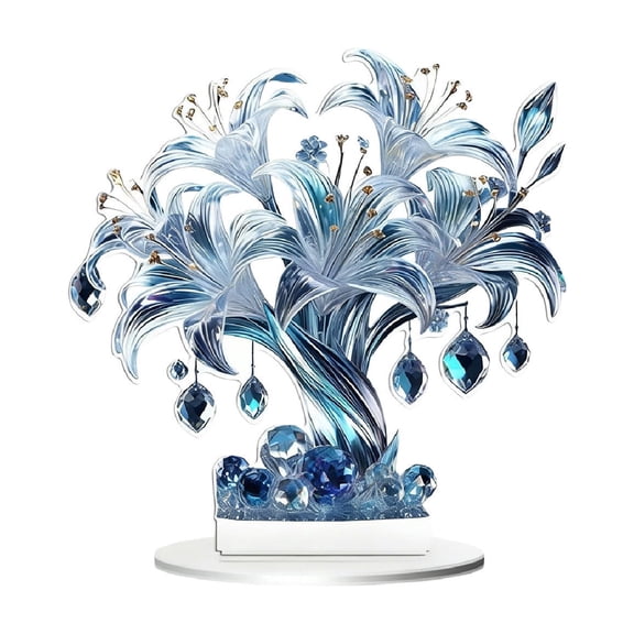 karymi Stunning Colorful Acrylic Rose Series Desk Decor with Artistic Design for Study Office Home Bookshelf Mantel Vibrant Modern Ornament Bedroom Decor
