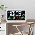 thumbnail image 4 of Digital Wall Clock, Digital Clock Battery Operated,8 Inch Desk Clock with Temperature Humidity Day Date White, 4 of 6