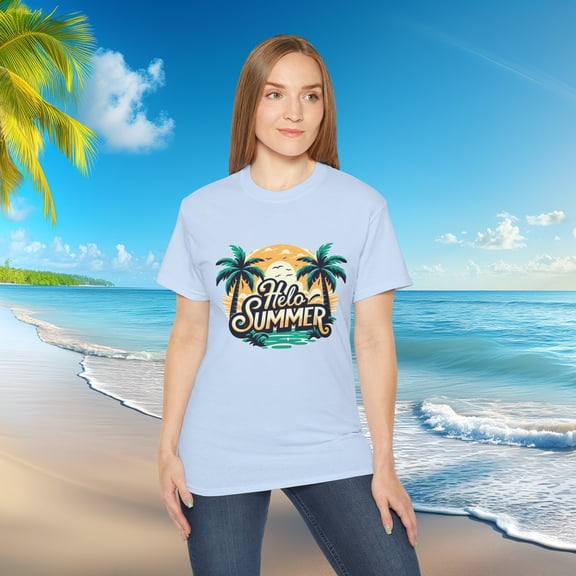 Hello Summer Vacation Spread The Sunshine Unisex Ultra Cotton Tee