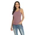 thumbnail image 3 of Beautyin Drawstring Camisole Stretchy Racerback Ribbed Tank Top for Women, 3 of 6