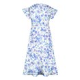 thumbnail image 4 of RXIRUCGD 2025 Vêtements d'Été pour Enfants Filles Robe Imprimée à Fleurs Manches Courtes Poches à Volants Col Rond pour Enfants, 4 of 5
