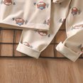 thumbnail image 5 of TOWED22 Winter Outfit for Infant Toddler Long Sleeve Print Round Neck T-Shirt Fleece Pants 2Pcs Warm Clothes Set(Khaki,4-5 Y), 5 of 6