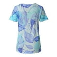 thumbnail image 4 of Blouse à Manches Courtes Grande Taille pour Femmes Été Imprimé Col en V Chemise à Manches Courtes Tunique Décontractée Blouse Col en V T-Shirt Femmes en Solde, 4 of 9