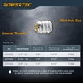 thumbnail image 5 of POWERTEC 50PK Threaded Inserts for Wood Furniture | Zinc Plated | 3/8”-16 Internal Threads | 18mm Length, QTI1004, 5 of 7