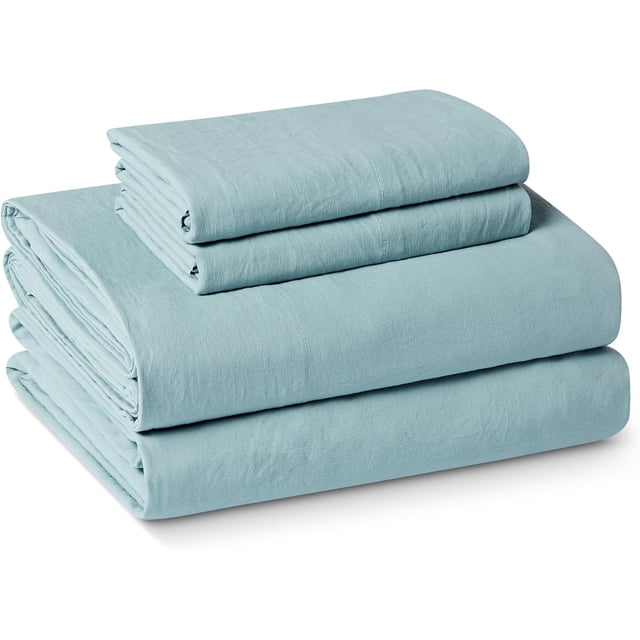 Brushed Microfiber Sheet Set, Extra Soft with Natural Texture, 4-Piece, King, Blue