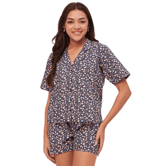 Moomaya Sleepwear, Shirt & Shorts Night Suit Set, Printed Cotton Pjs Lounge Set