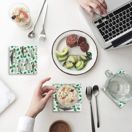 

ZHANZZK Whale Set of 6 Coaster for Drinks Absorbent Ceramic Stone Coasters Cup Mat with Cork Base for Home Kitchen Room Coffee Table Bar Decor