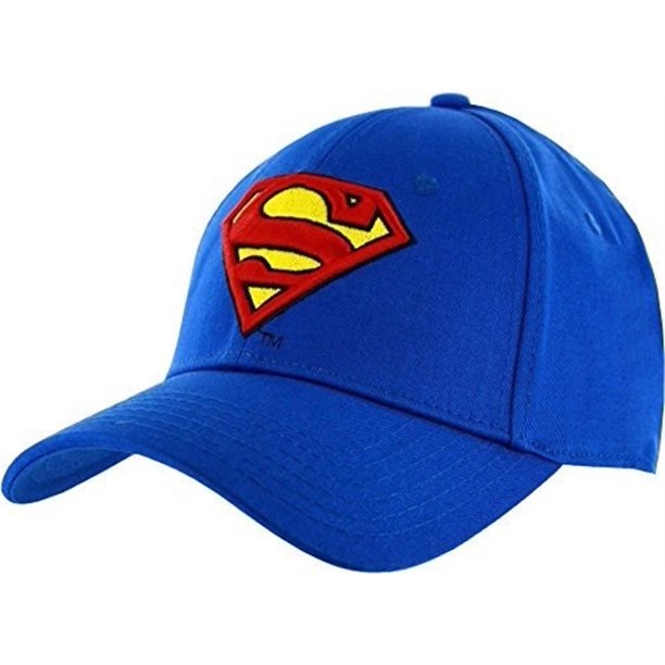 Superman Logo Curved Brim Flex Fit Baseball Cap