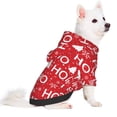 thumbnail image 2 of Fotbe Christmas Hohoho Print Small Dog Sweater Hoodies Pet Grey Hooded Soft Fleece Sweatshirts with Pocket Fall Winter Puppy Cat Sweaters Warm Clothes-Large, 2 of 7